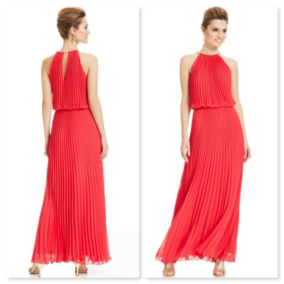 Xscape Dresses & Skirts - Xscape Pleated Chiffon Blouson Long Dress
